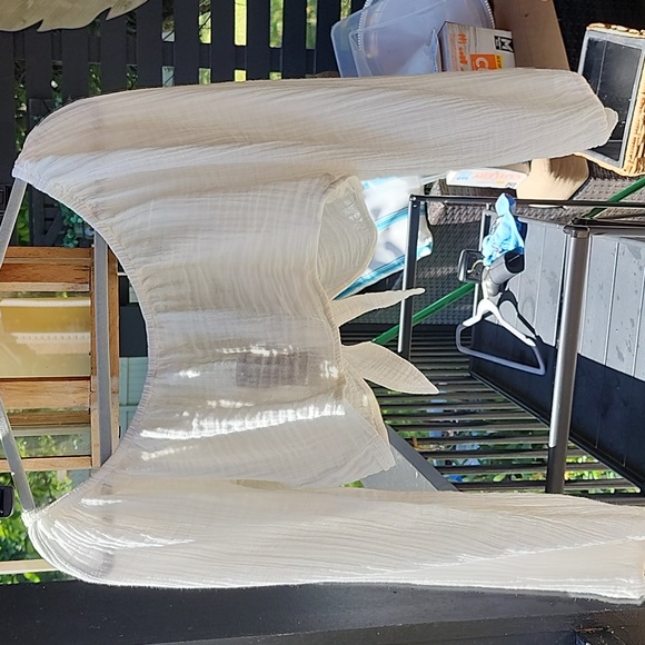 NWT Abercrombie & FitchWhite Cause Cropped Off-The-Shoulder Gauzy Beach … - Picture 5 of 7